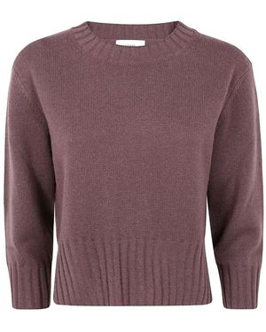 Loulou de Saison Mora Lds Cropped Jumper - Purple
