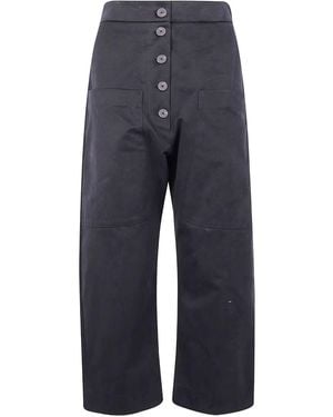Studio Nicholson Rounded Drop Crotch Trousers - Blue