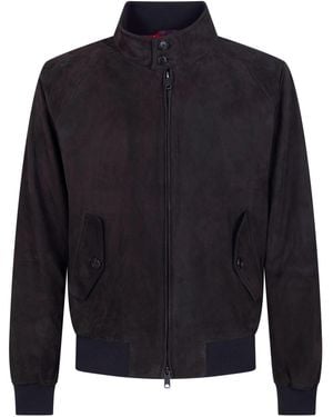 Baracuta G9 Harrington Panelled Suede Jacket - Grey