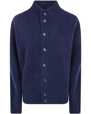 FILIPPO DE LAURENTIIS Cardigan Jumper Round Neck "Round Neck Cardigan - Blue