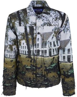 Junya Watanabe City Print Denim Jacket - Grey