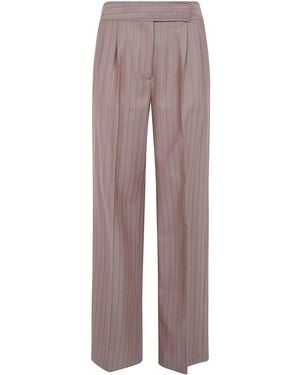 Etro Pantaloni A Vita Alta A Gamba Larga - Marrone