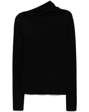 TOTEME Draped Jersey Top - Black