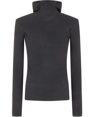 Fear Of God Long Sleeve Hooded Rib" Top - Black