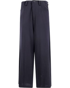 Y's Yohji Yamamoto Long Straight Trousers - Blue