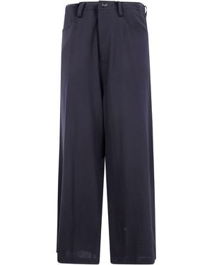 Y's Yohji Yamamoto Long Straight Trousers - Blue