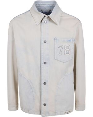 Golden Goose Journey M's Denim Work Jacket Peter Bleach Laguna Wash - White