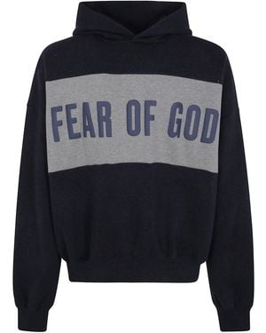 Fear Of God Sweater Cropped Relaxed "Panelled Hoodie" - Gray