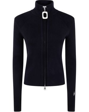 JW Anderson Fitted Zip-Up Cardigan - Blue
