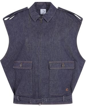 Courreges Sleeveless Denim Bomber Jacket - Blue