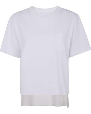Sacai Jersey-Style Cotton T-Shirt - White