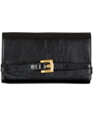Balmain 'Wallet On Chain Crinkled Leather Shuffle' - Nero