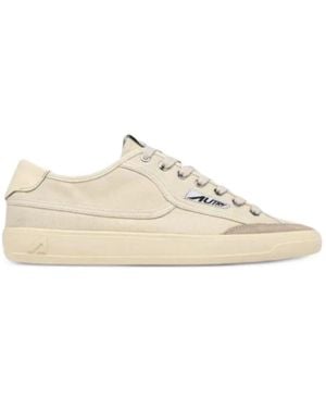 AUTRY WINDSCAPE "Windscape" Low Canvas Suede Sneakers - White