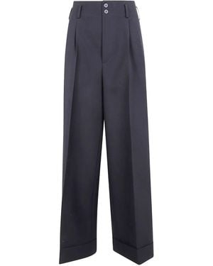 Ibrigu Wide Leg Wool Pants - Blue