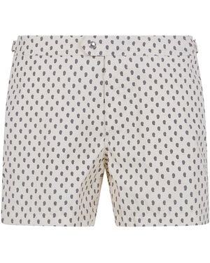 Tom Ford Paisley Print Micro Compact Popeline Wr Swim Shorts - Grey