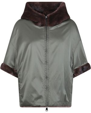 Betta Corradi Coat Hooded Zipped "Dudu" - Gray
