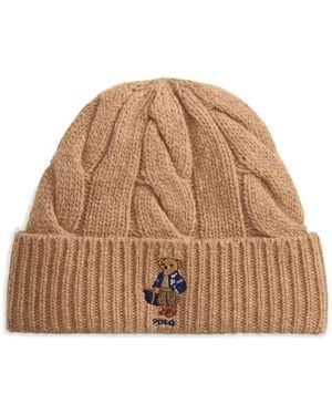 Polo Ralph Lauren Cappello Knit Bear - Marrone