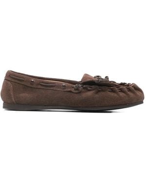 P.A.R.O.S.H. P. A.R. O.S. H. "Squoshoe26" Fringe Loafer Suede - White