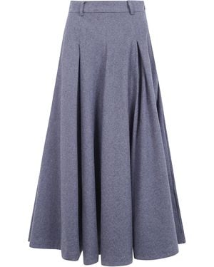 By Malene Birger Midi Skirt "Eden" - Blue