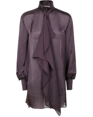 Sacai Turtle Neck Satin Dress - Purple