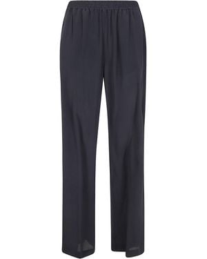 Seventy Crepe Mixed Silk Trousers - Blue