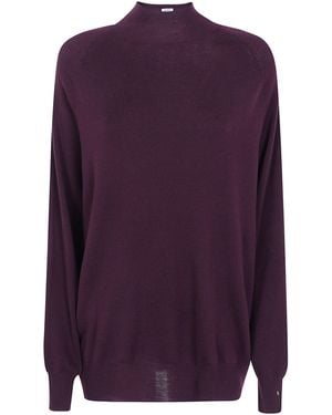 Aspesi Round Neck Jumper - Purple