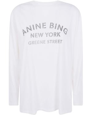 Anine Bing T-Shirt Long Sleeve "Ivan" - White