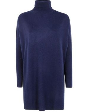 ABSOLUT CASHMERE "Amira" High Neck Maxi Jumper - Blue