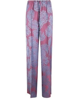 Dries Van Noten Puvis Long 2140 Double Die Jacquard Trouser - Purple