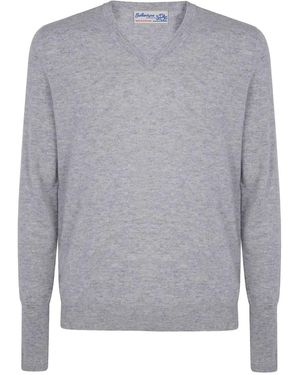 Ballantyne V Neck Pullover - Grey