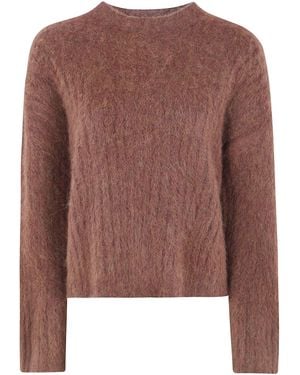 Uma Wang Sweater Crewneck "Fluffy Wool" - Brown