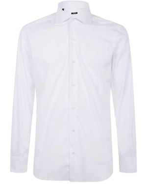 Barba Napoli Classic Popeline Stretch Shirt - White