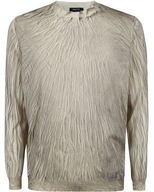 Avant Toi "Flaubert" Crumpled Effect Cashmere And Silk Comfort Pullove - Grey