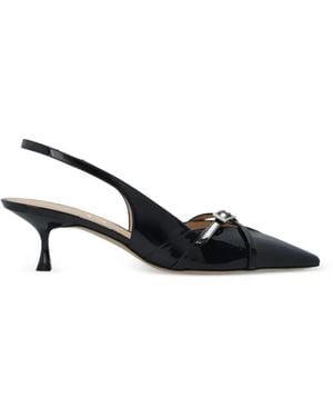 Stuart Weitzman "Georgie T.050" Slingback - Black