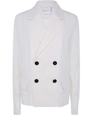 Sacai Suiting X Knit Jacket - White