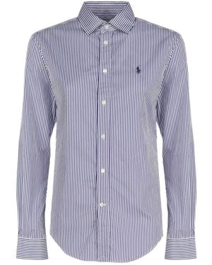 Polo Ralph Lauren Slim Fit Striped Cotton Shirt - Purple
