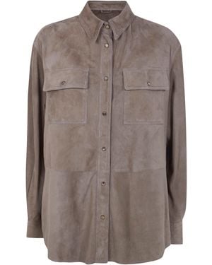 Brunello Cucinelli Leather Shirt - Natural