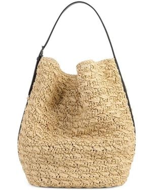 TOTEME Belted Raffia Tote Bag - Natural