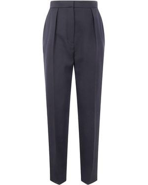 Balmain High Waist Tailored Grain De Poudre Trousers - Black