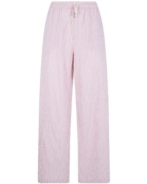 Nuur Striped Pants With Elastic - Pink