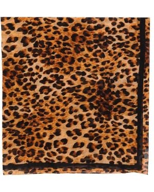Destin Cotton "Quadra" 125X125 Cm Animalier Print - Black