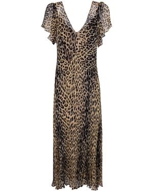 RIXO London Bexley Dress Nina Leopard - White