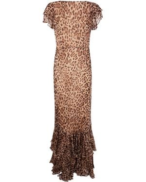 RIXO London "Ordinia" Dress Mila Leopard - Brown