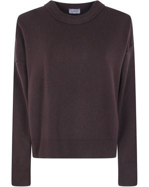 Mrz Maglione Cropped Oversized Collo Rotondo - Marrone