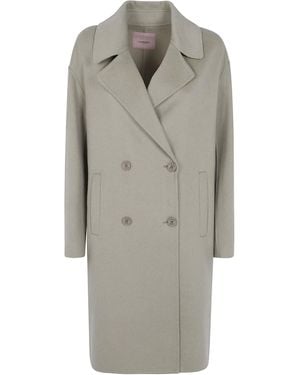 Twinset Coat Double Breasted "Trench Coat" - Gray