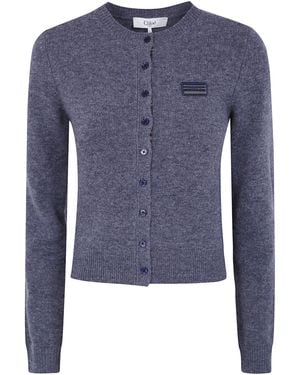 Chloé Cardigan Wool Classic Cardigan - Blue