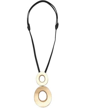 Monies Necklace Circle Pendant "Eska" - Metallic