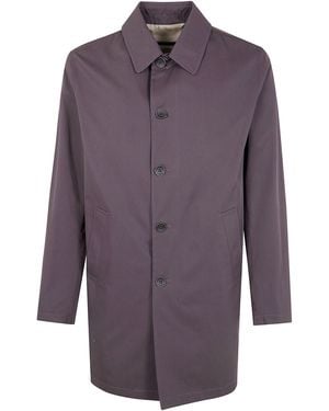 Herno Single Breasted Midi Coat - Purple