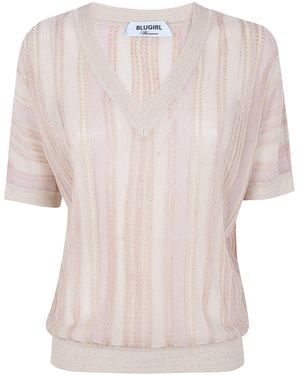 Blugirl Blumarine Stripes Lux Jumper - Pink