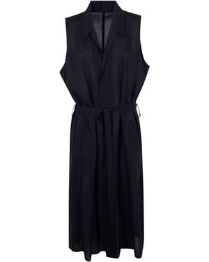 Y's Yohji Yamamoto Low Belt Dress - Blue